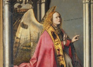 天使、ガブリエル、聖母マリアへの受胎告知、1445年頃（26541の詳細） 作： Master of the Aix Annunciation
